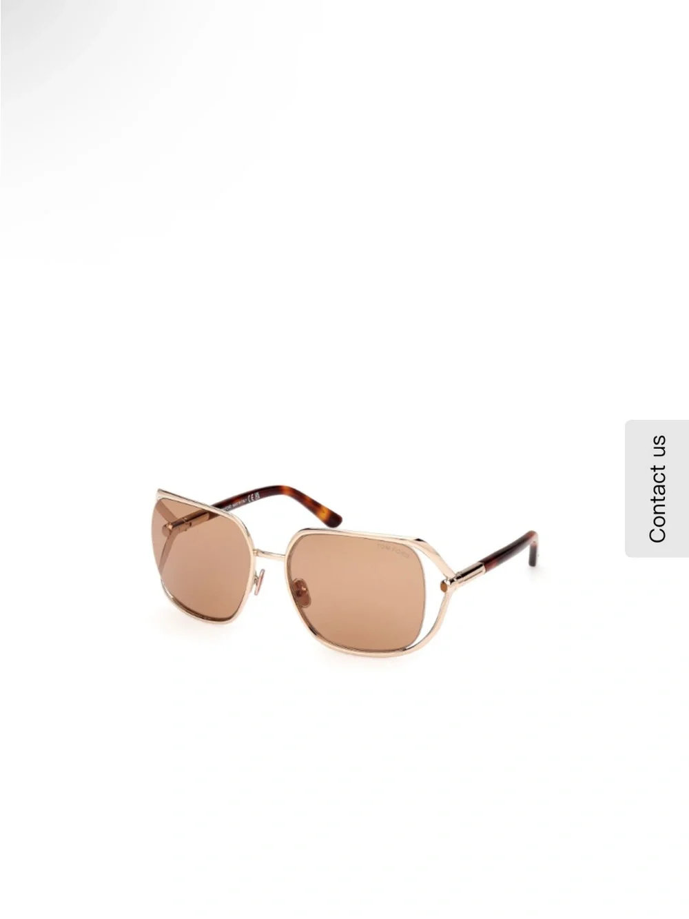 Tom Ford Women's Rose Goldie Frame Brown Lens Sunglasses - Tortoise Temples
